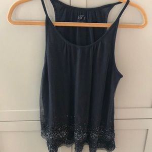 Loft XxS (runs big) navy beaded tank